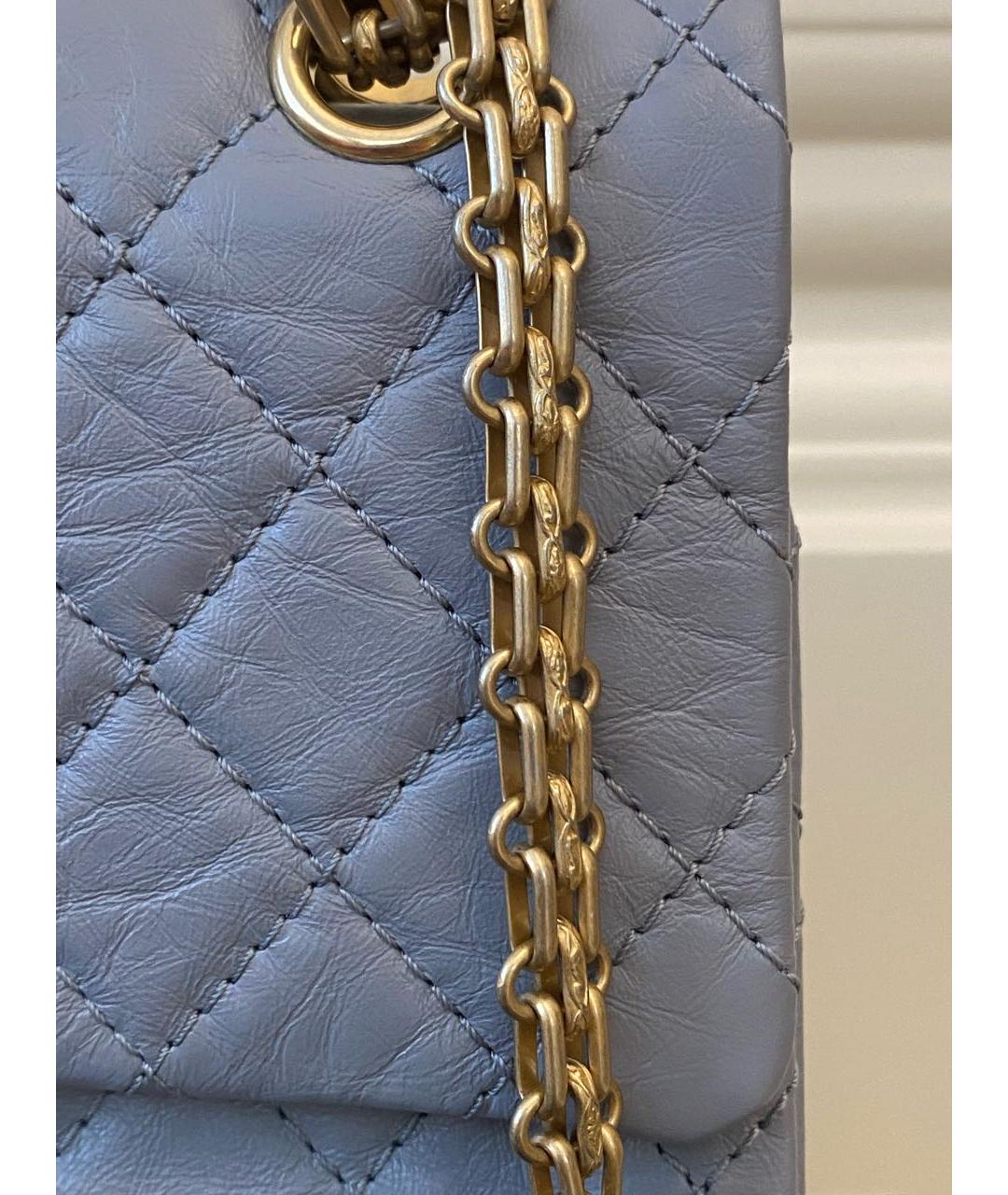 CHANEL Голубая кожаная сумка через плечо, фото 5