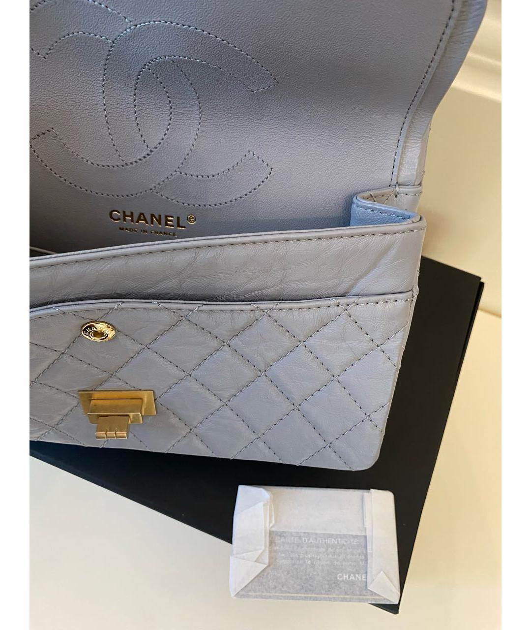 CHANEL Голубая кожаная сумка через плечо, фото 8