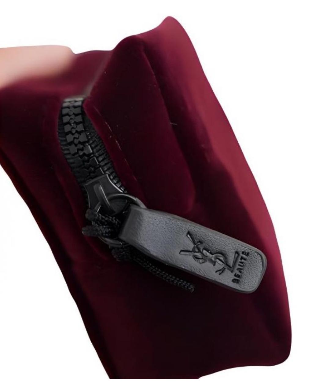 YVES SAINT LAURENT BEAUTY Бордовая бархатная косметичка, фото 3