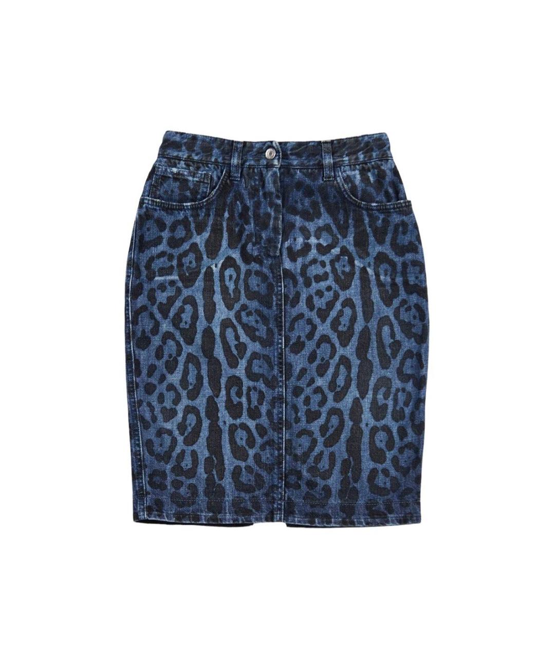 DOLCE&GABBANA Синяя хлопковая юбка мини, фото 1