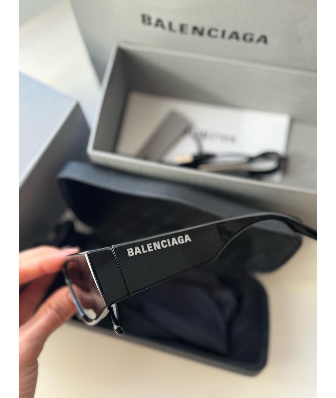 BALENCIAGA Черные пластиковые солнцезащитные очки, фото 2