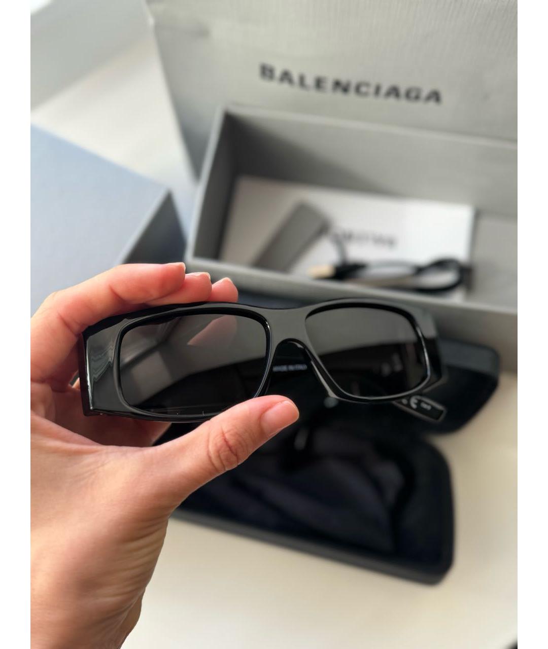 BALENCIAGA Черные пластиковые солнцезащитные очки, фото 5