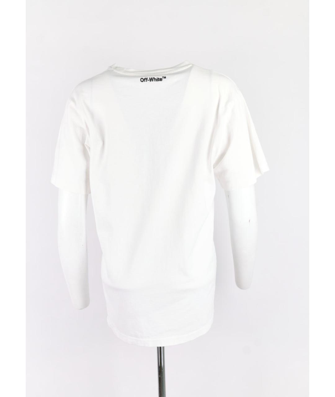 OFF-WHITE Белая хлопковая футболка, фото 5