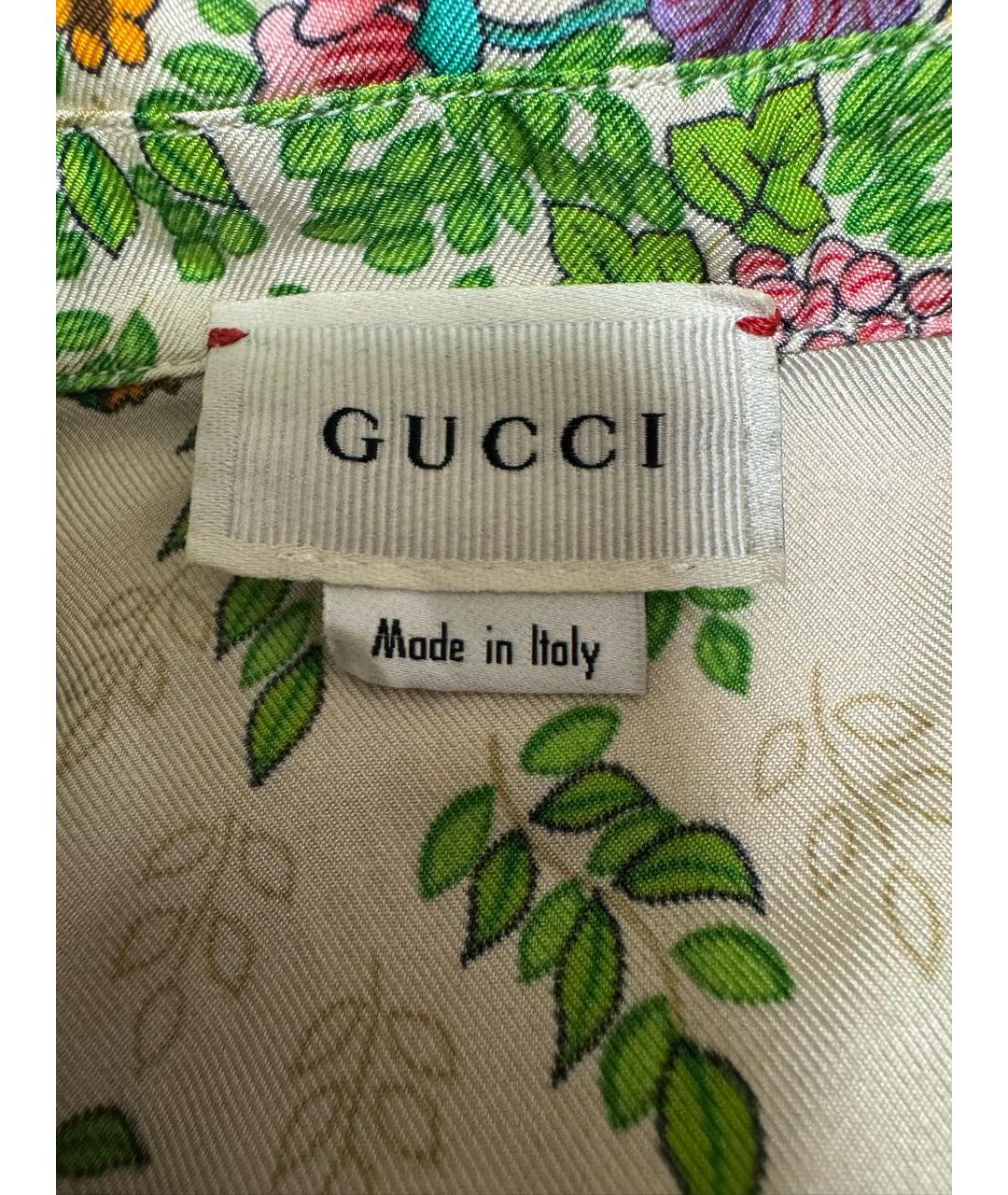 GUCCI Зеленая шелковая рубашка/блузка, фото 6