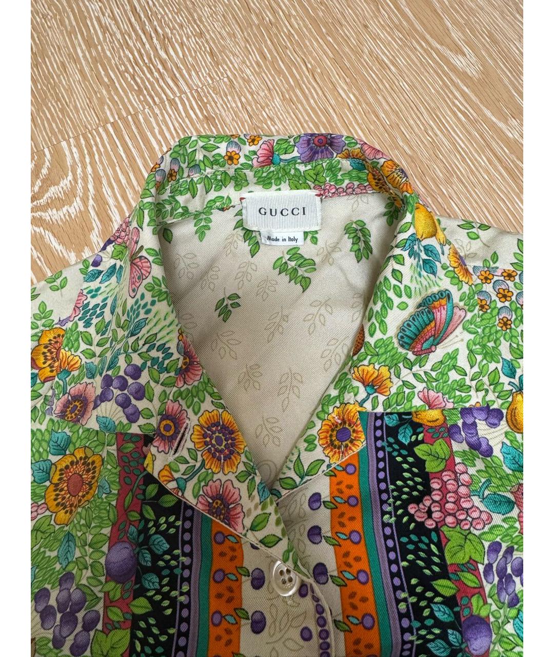 GUCCI Зеленая шелковая рубашка/блузка, фото 3