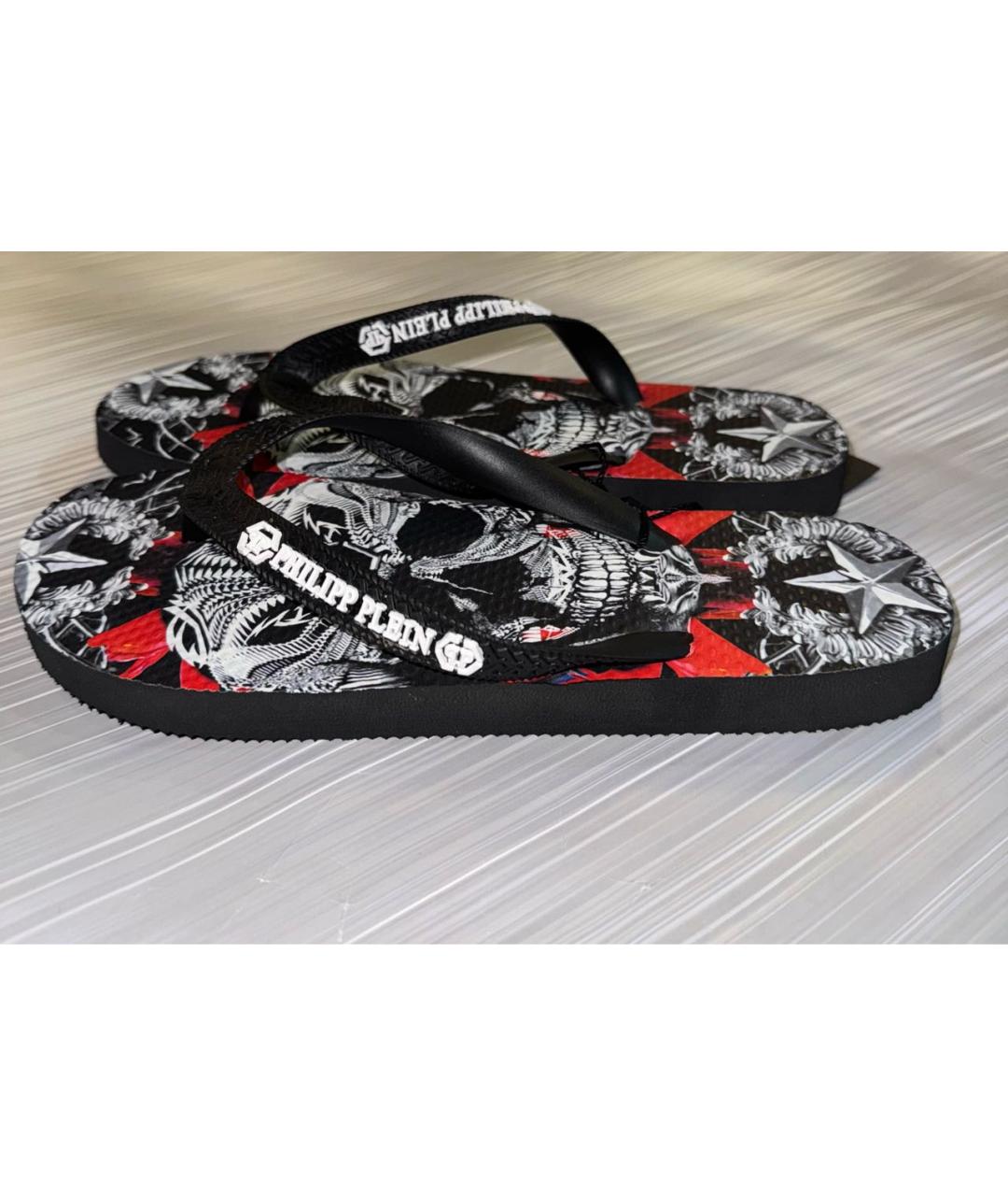 PHILIPP PLEIN Черные шлепанцы, фото 8