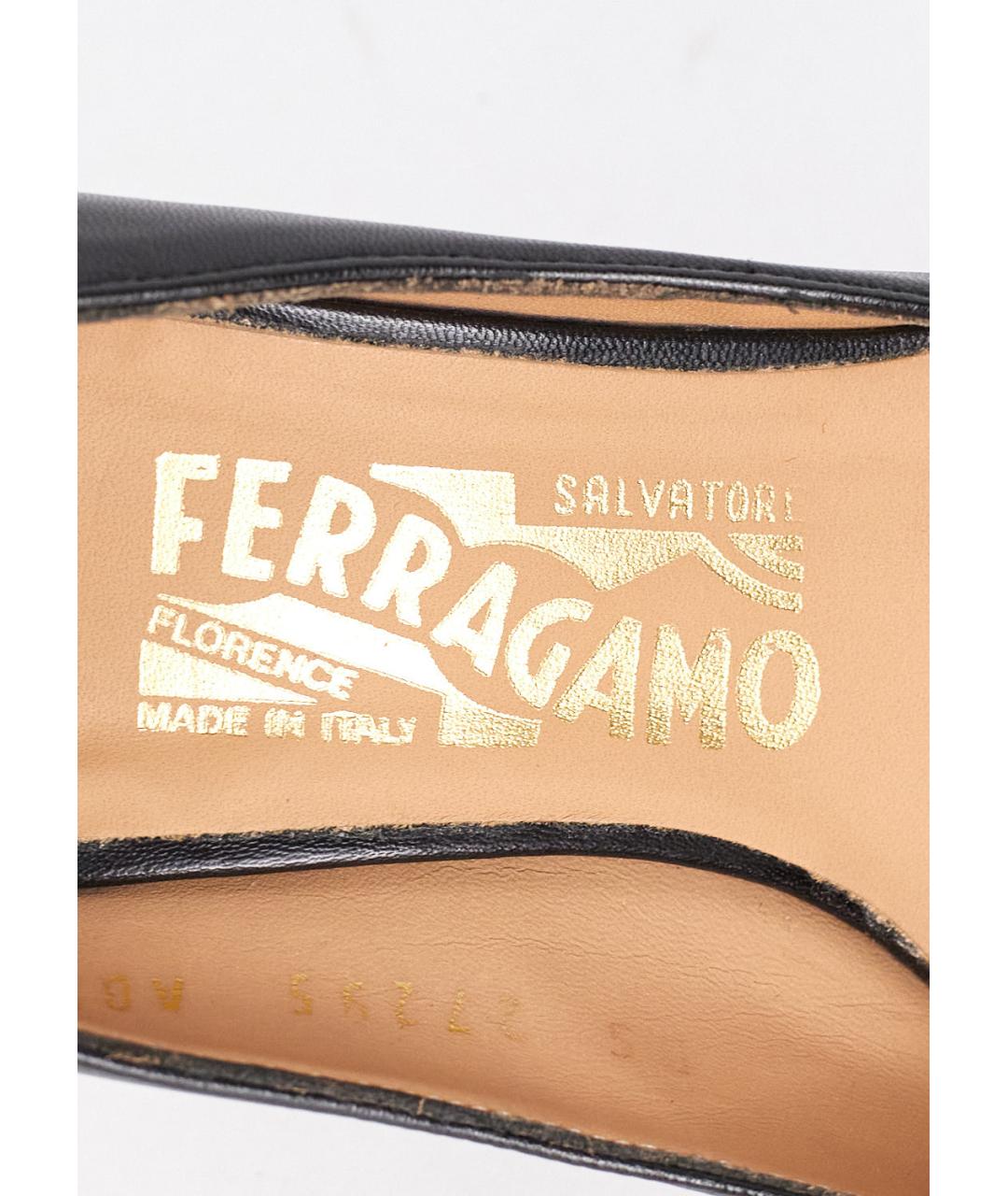 FERRAGAMO Черные кожаные туфли, фото 5