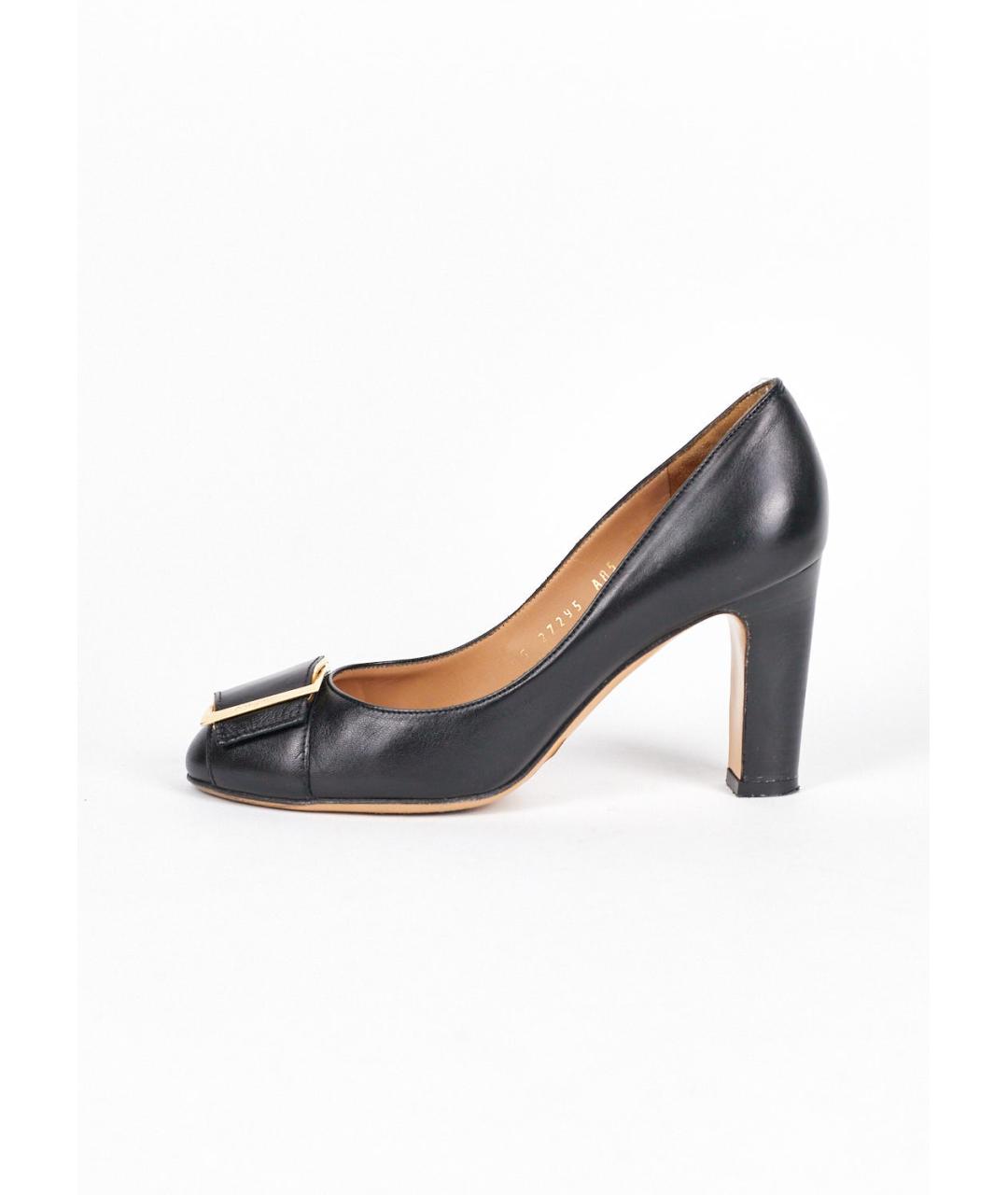 FERRAGAMO Черные кожаные туфли, фото 7