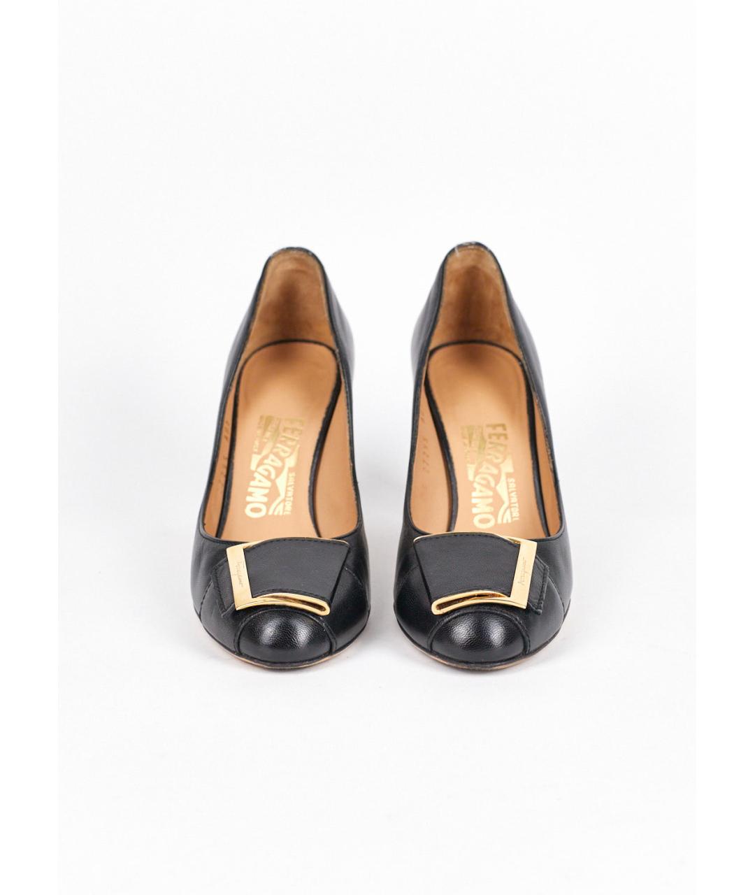 FERRAGAMO Черные кожаные туфли, фото 3