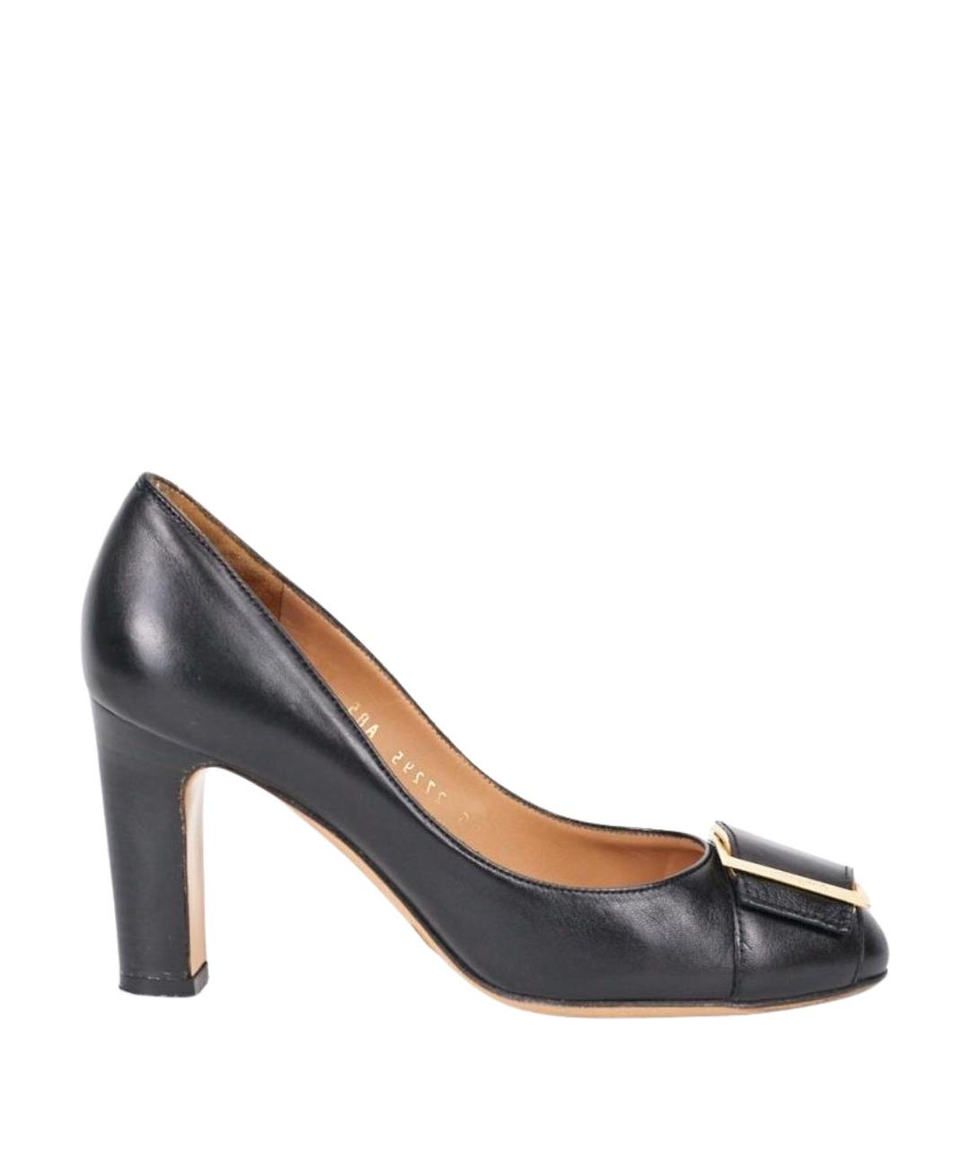 FERRAGAMO Черные кожаные туфли, фото 1