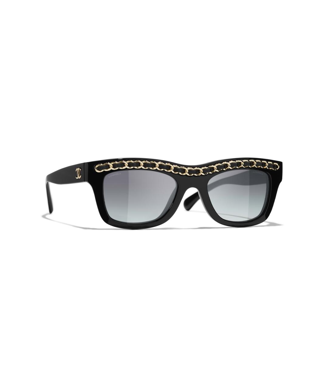 CHANEL Черные пластиковые солнцезащитные очки, фото 2