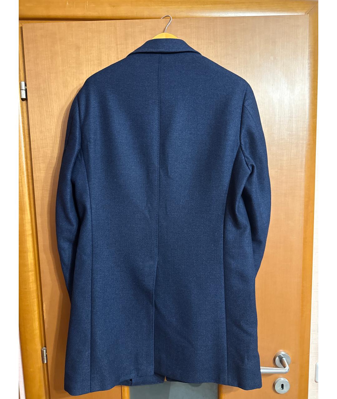 CANALI Синее шерстяное пальто, фото 2