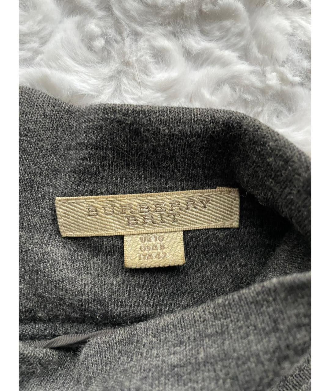 BURBERRY Серое шерстяное повседневное платье, фото 7