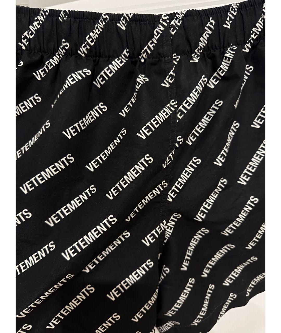 VETEMENTS Черные полиэстеровые шорты, фото 5
