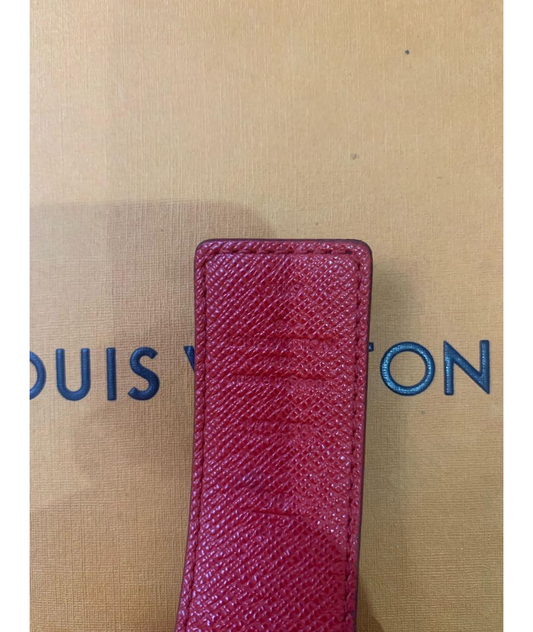 LOUIS VUITTON Бордовый кожаный ремень, фото 3