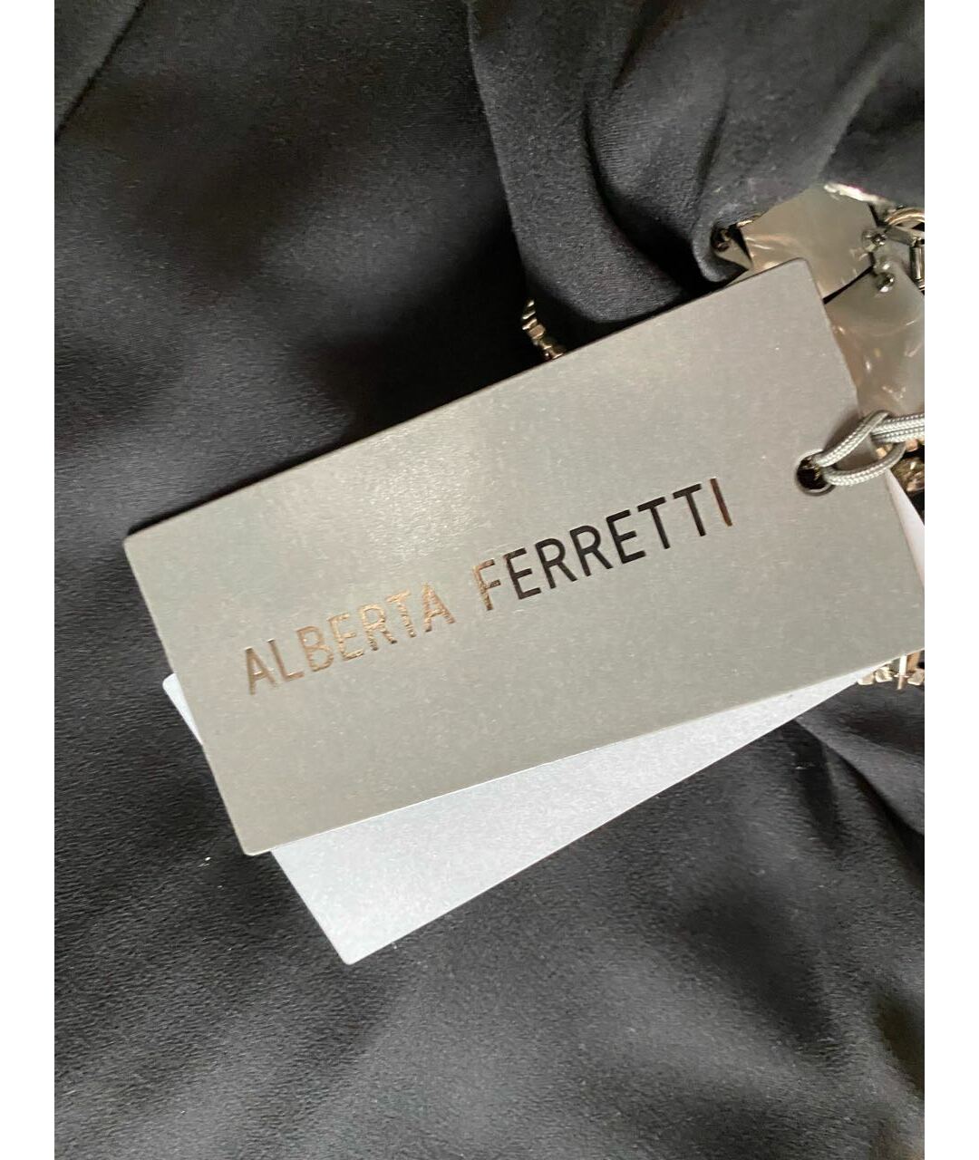 ALBERTA FERRETTI Черное шелковое коктейльное платье, фото 7