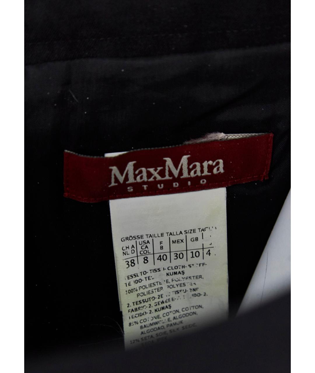 MAX MARA Черное хлопковое коктейльное платье, фото 3