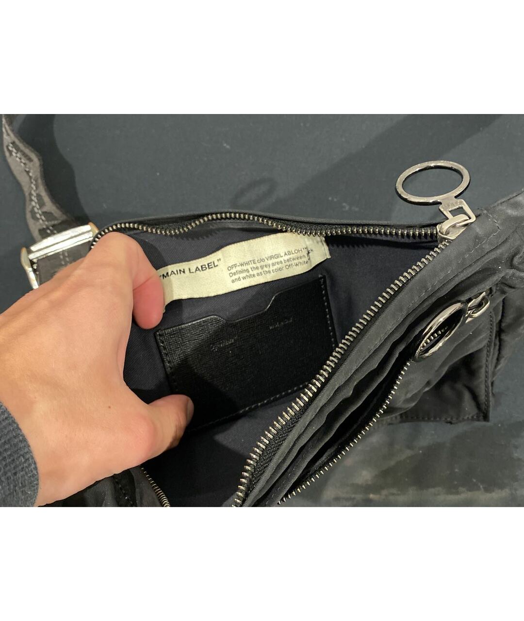 OFF-WHITE Черная синтетическая сумка на плечо, фото 4