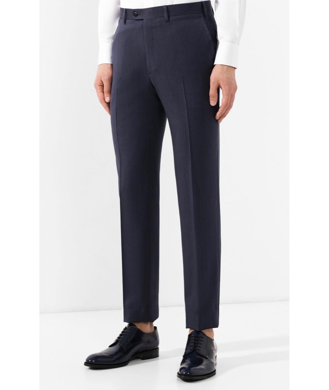 BRIONI Синие шерстяные классические брюки, фото 2