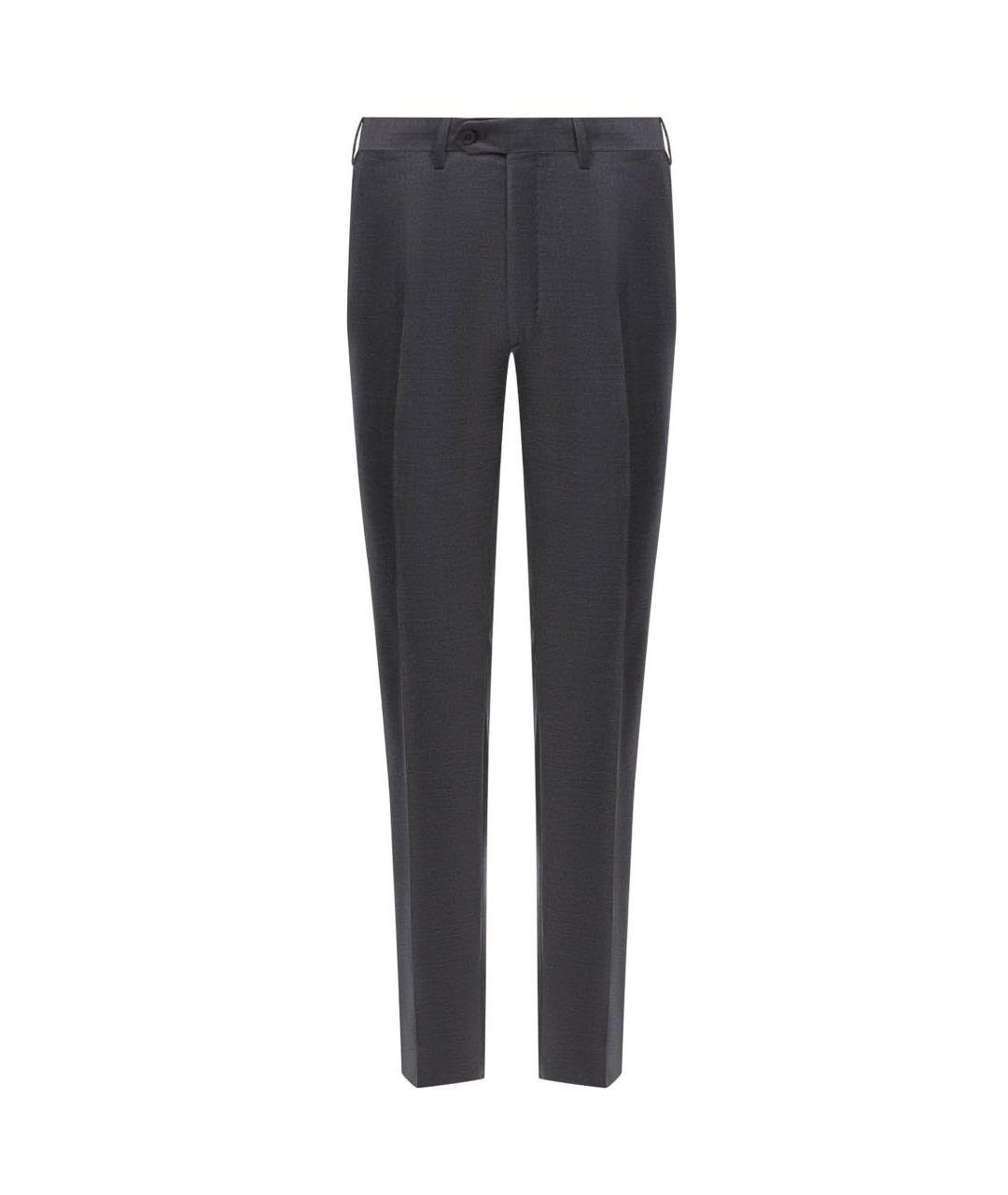 BRIONI Серые шерстяные классические брюки, фото 1