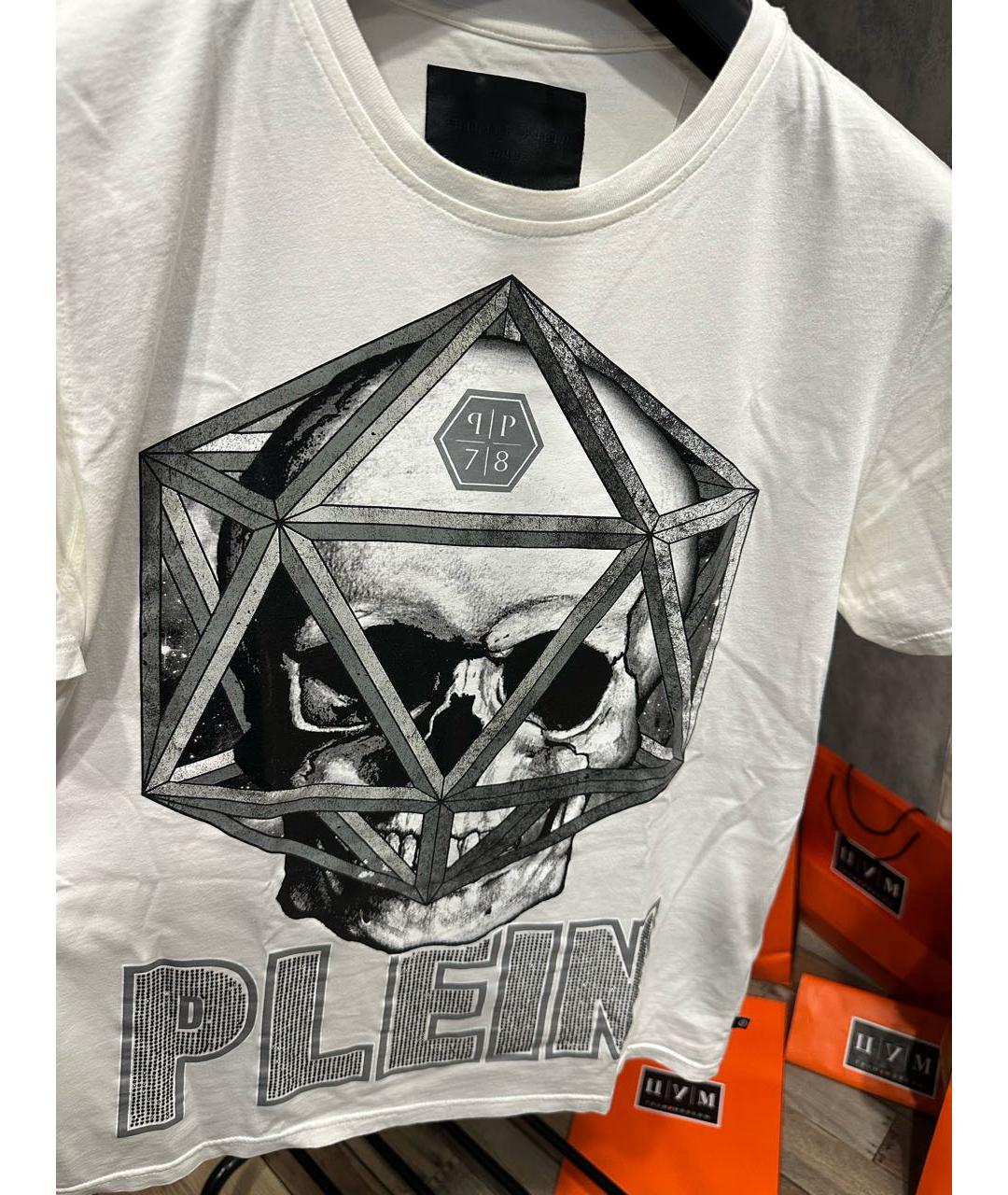 PHILIPP PLEIN Белая хлопковая футболка, фото 3