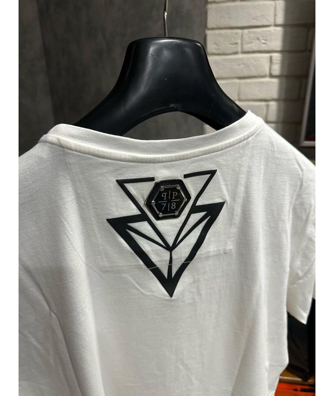 PHILIPP PLEIN Белая хлопковая футболка, фото 5