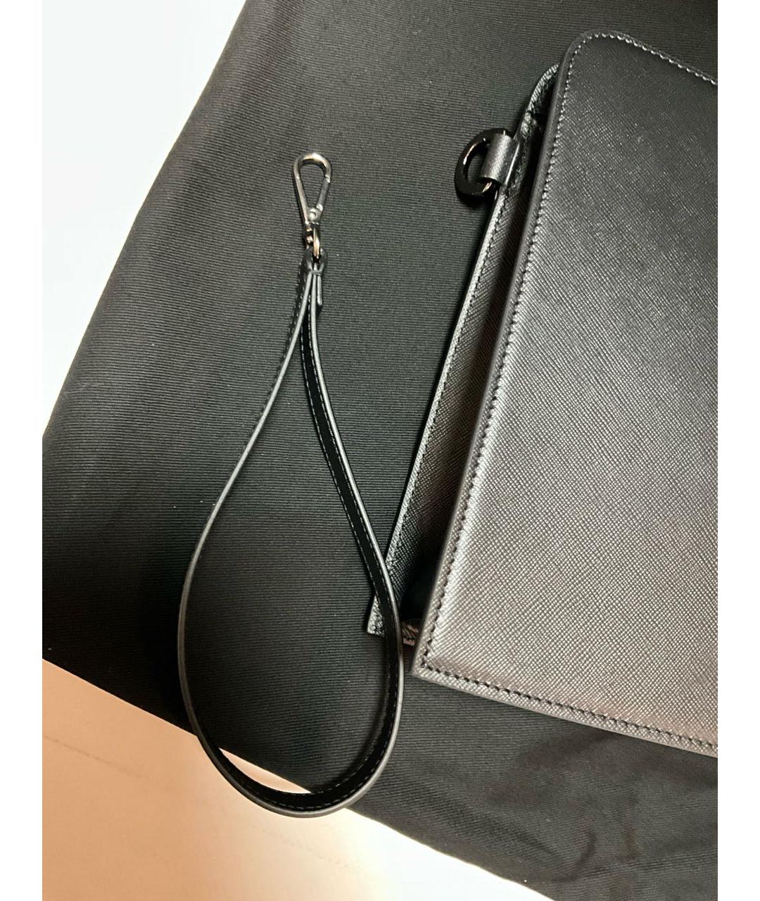 KITON Черная кожаная барсетка, фото 6
