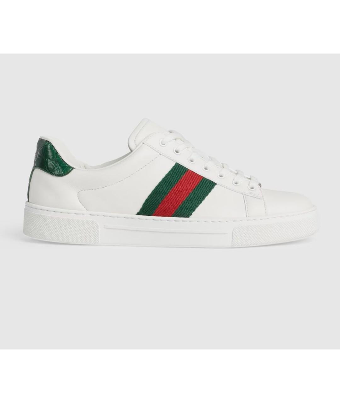 GUCCI Белые кожаные кеды, фото 7