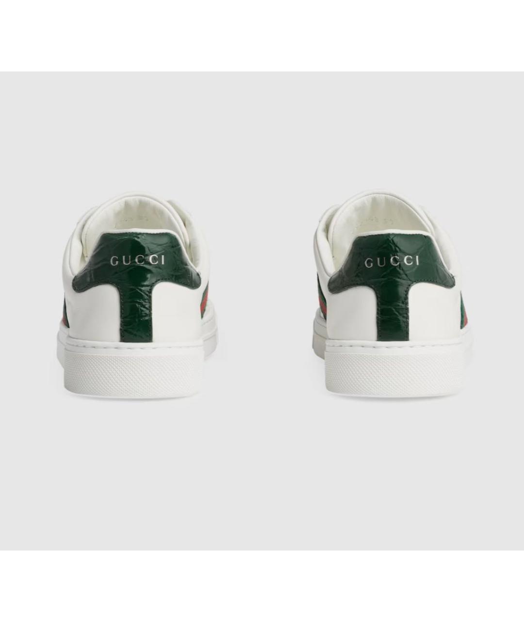 GUCCI Белые кожаные кеды, фото 4