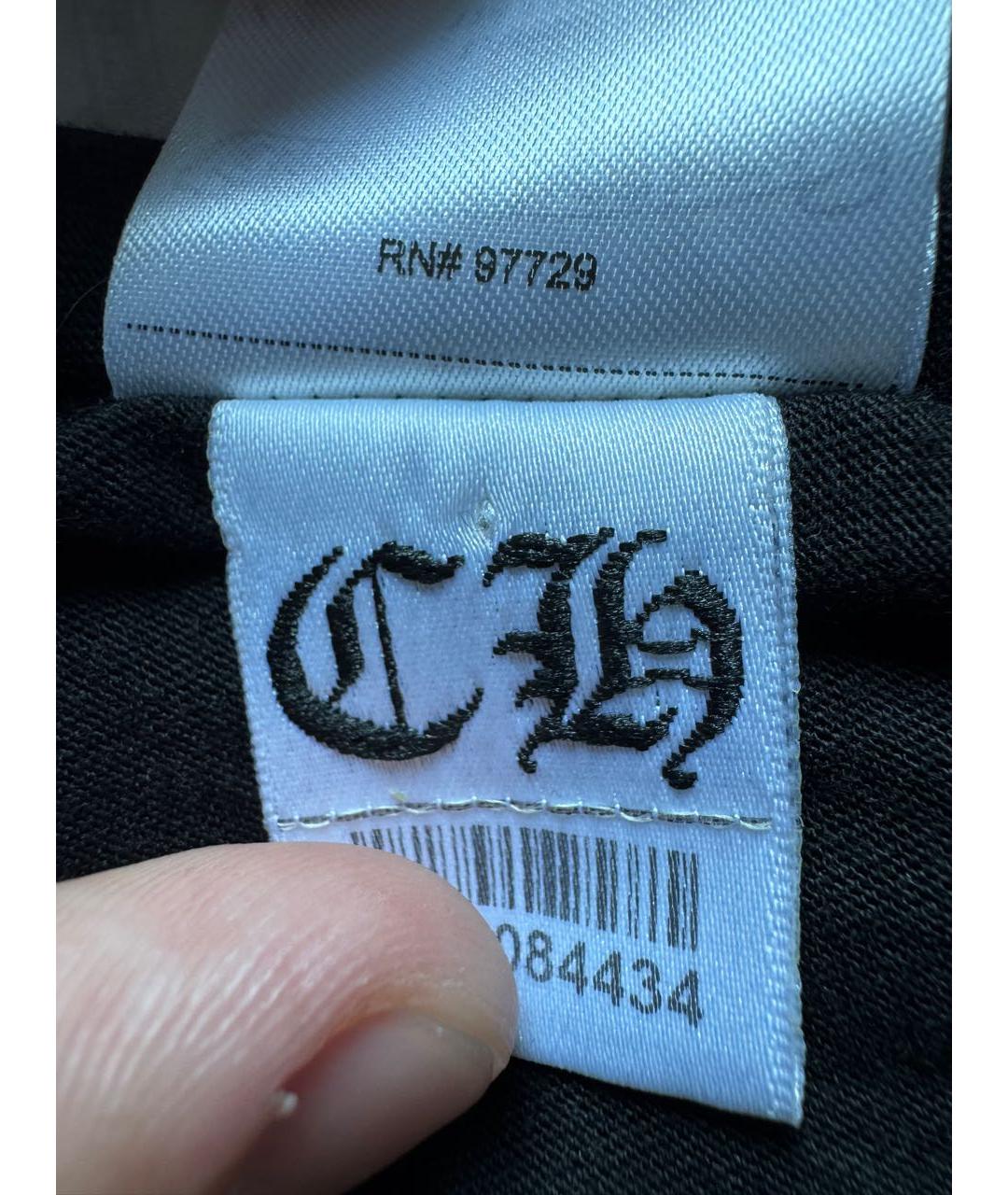 CHROME HEARTS Черная хлопковая футболка, фото 7