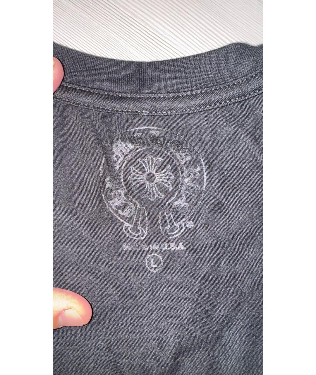 CHROME HEARTS Черная хлопковая футболка, фото 8
