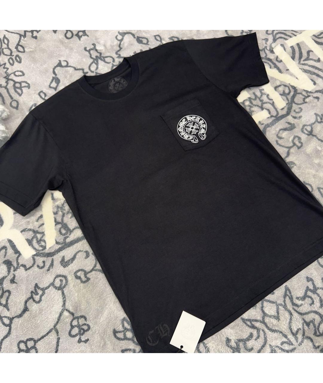 CHROME HEARTS Черная хлопковая футболка, фото 4