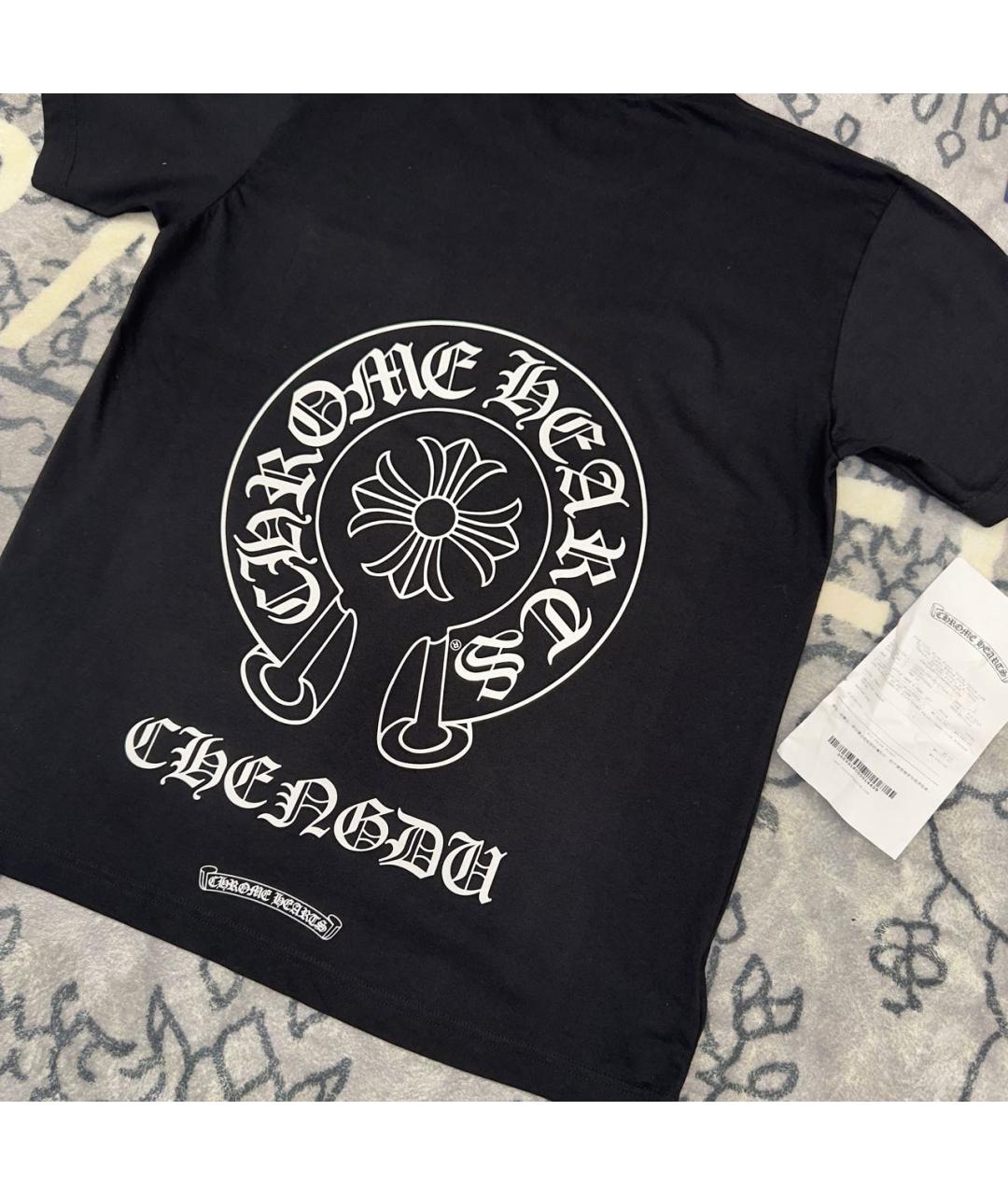CHROME HEARTS Черная хлопковая футболка, фото 2