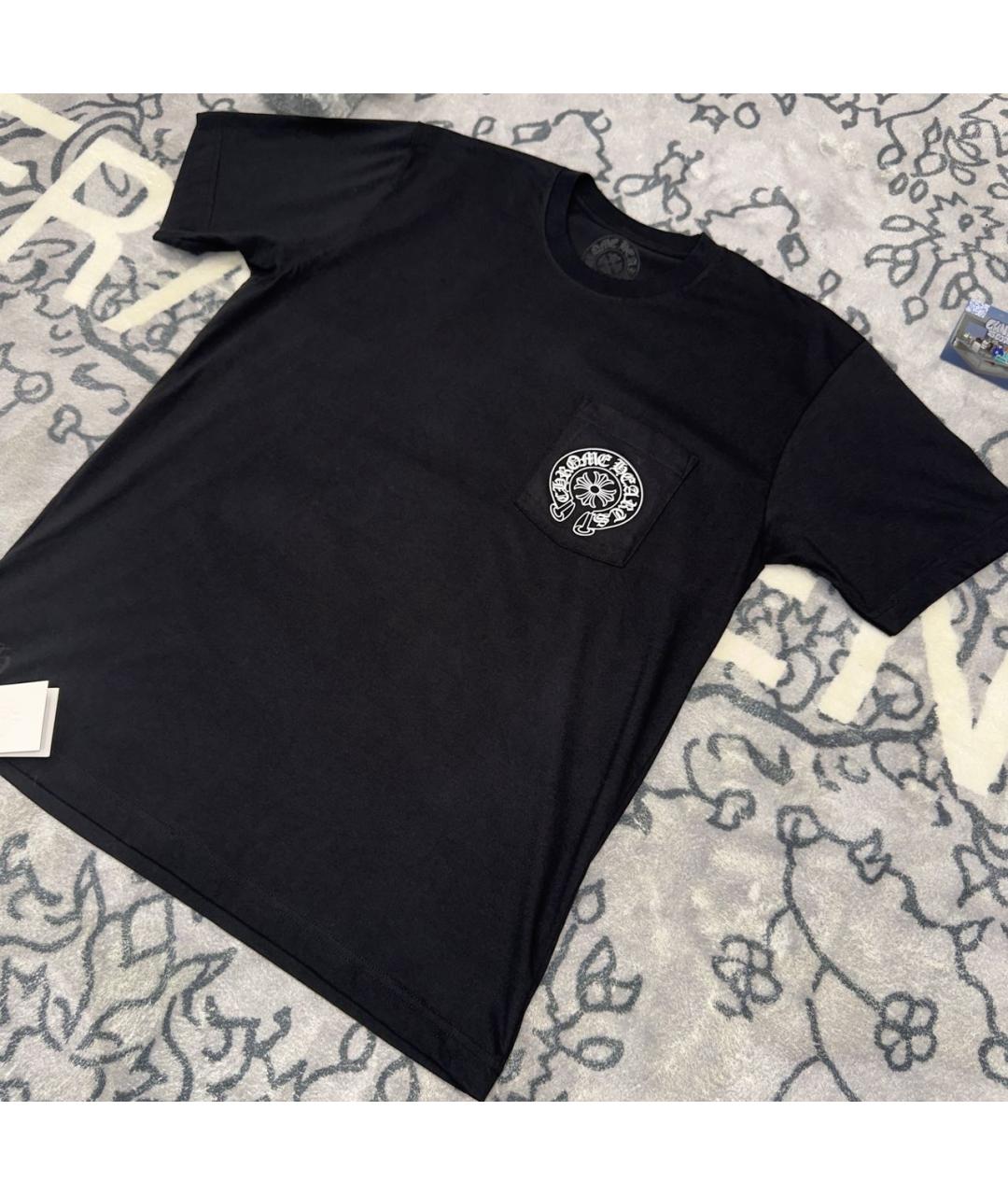 CHROME HEARTS Черная хлопковая футболка, фото 3