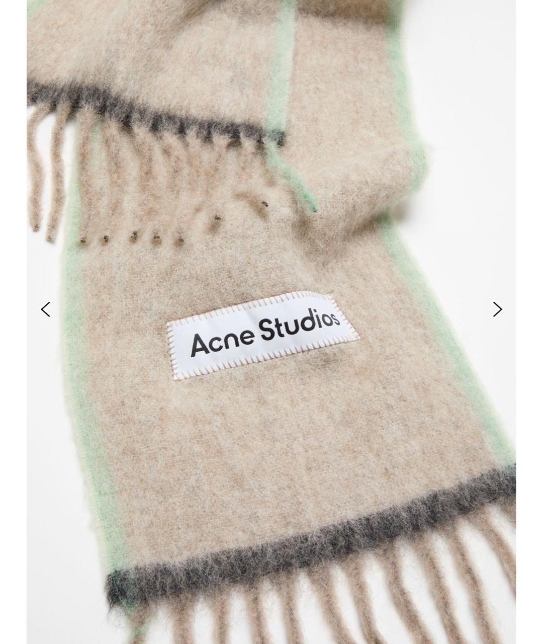 ACNE STUDIOS Бежевый шерстяной шарф, фото 2