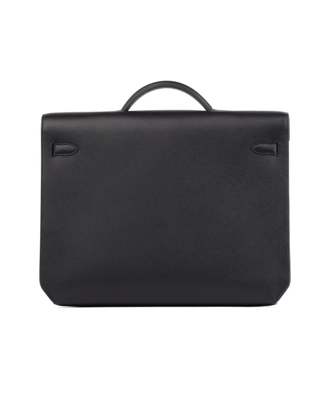 HERMES Черный кожаный портфель, фото 3