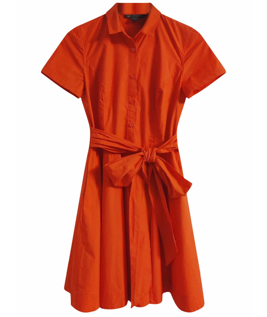 ARMANI EXCHANGE Красное хлопковое повседневное платье, фото 1