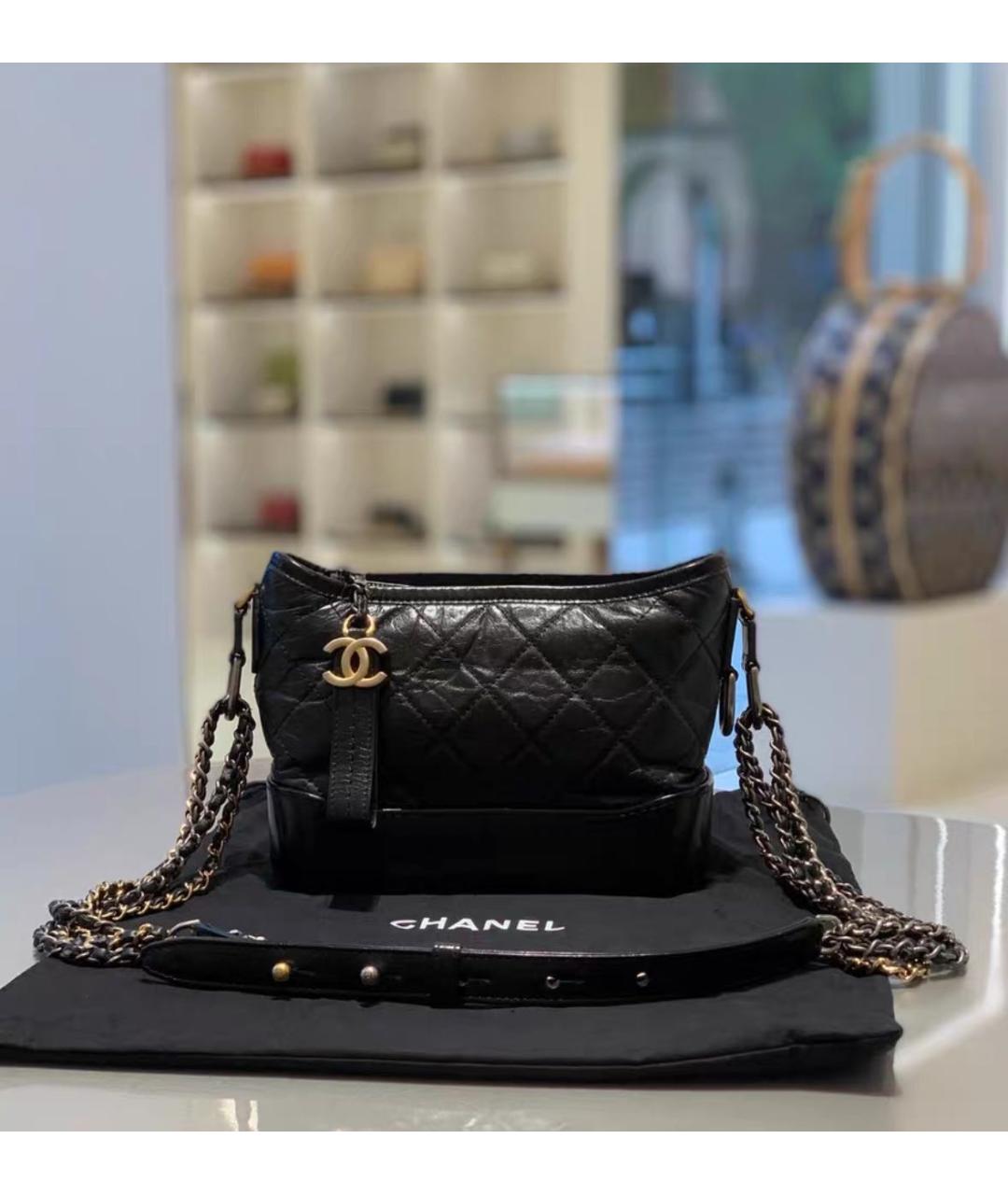 CHANEL Черная кожаная сумка через плечо, фото 2