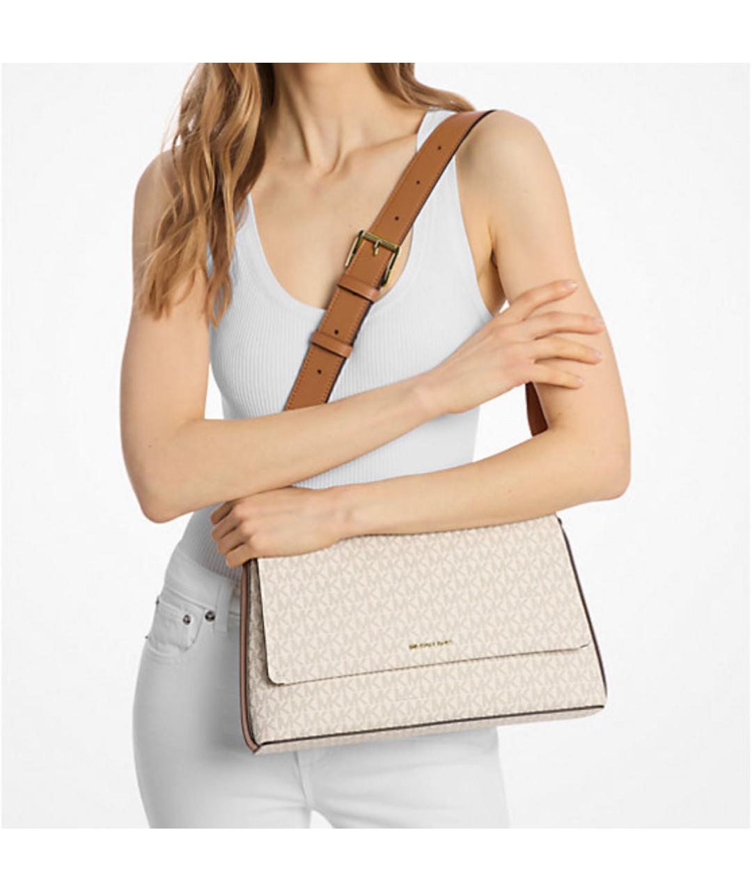 MICHAEL KORS Белая кожаная сумка через плечо, фото 3
