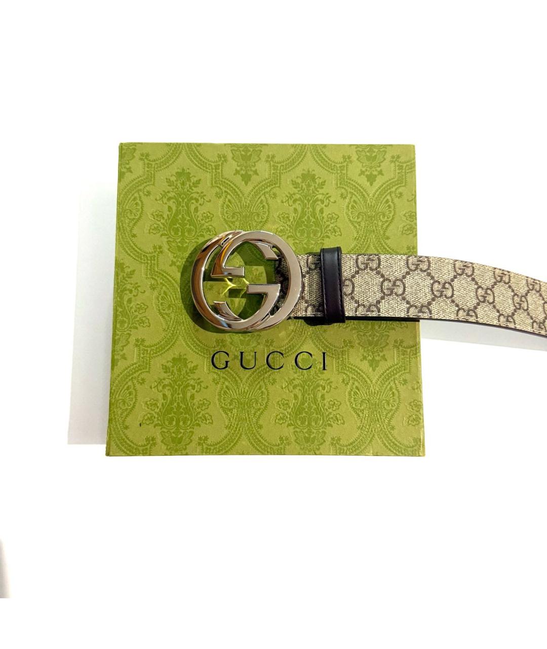 GUCCI Бежевый кожаный ремень, фото 2
