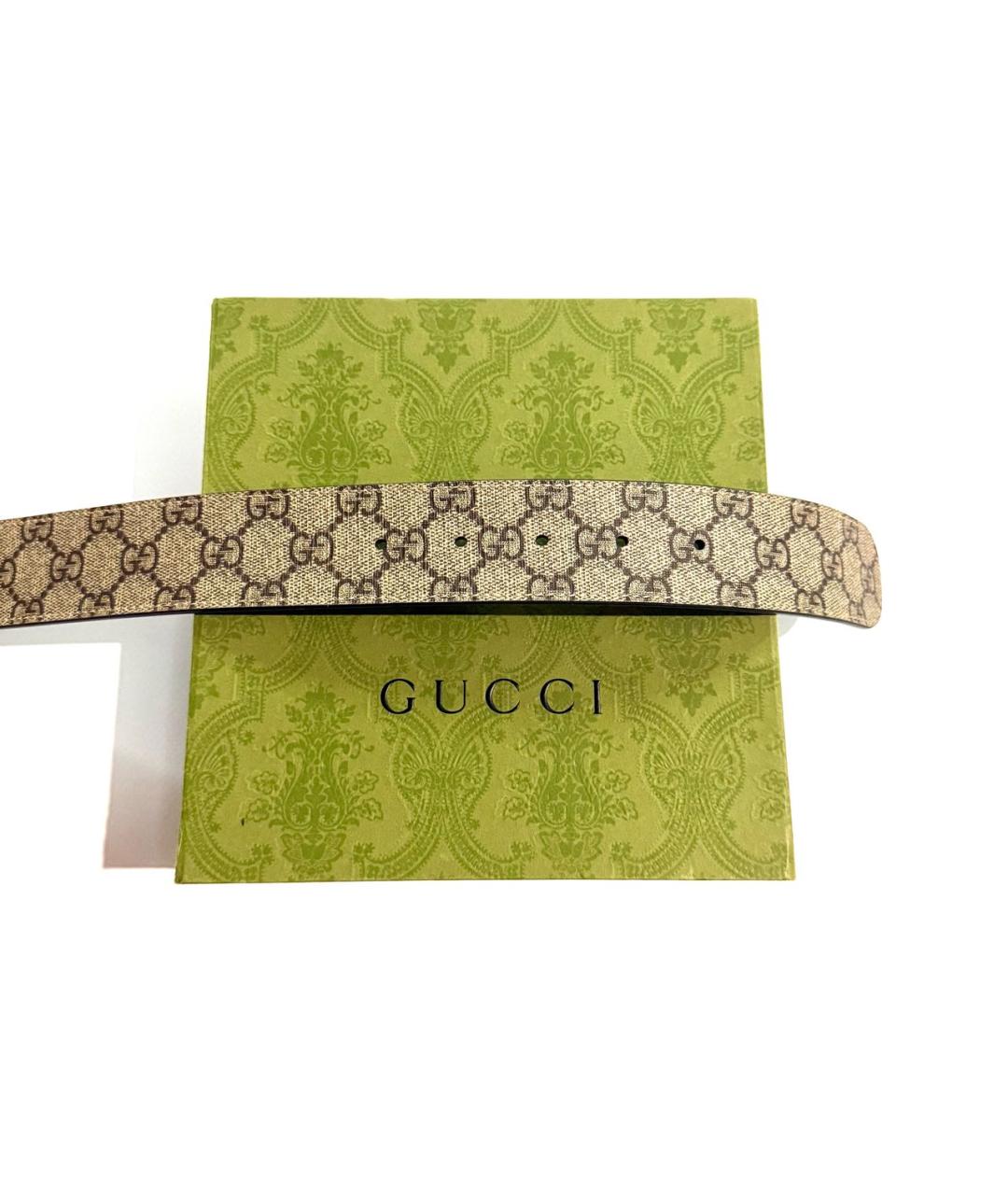 GUCCI Бежевый кожаный ремень, фото 3