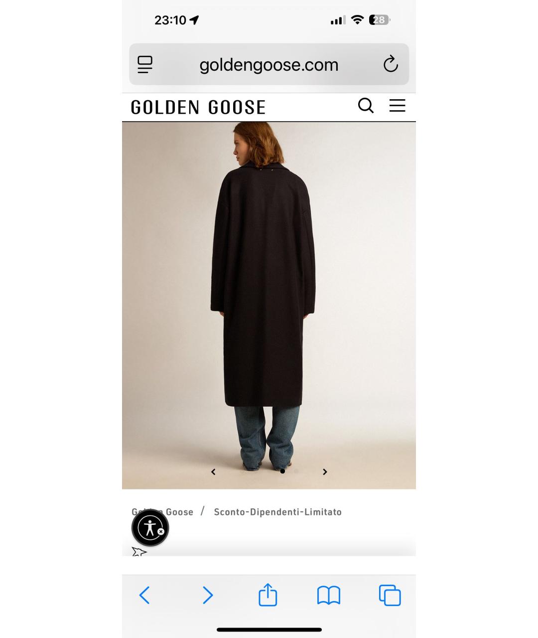 GOLDEN GOOSE DELUXE BRAND Синее шерстяное пальто, фото 2