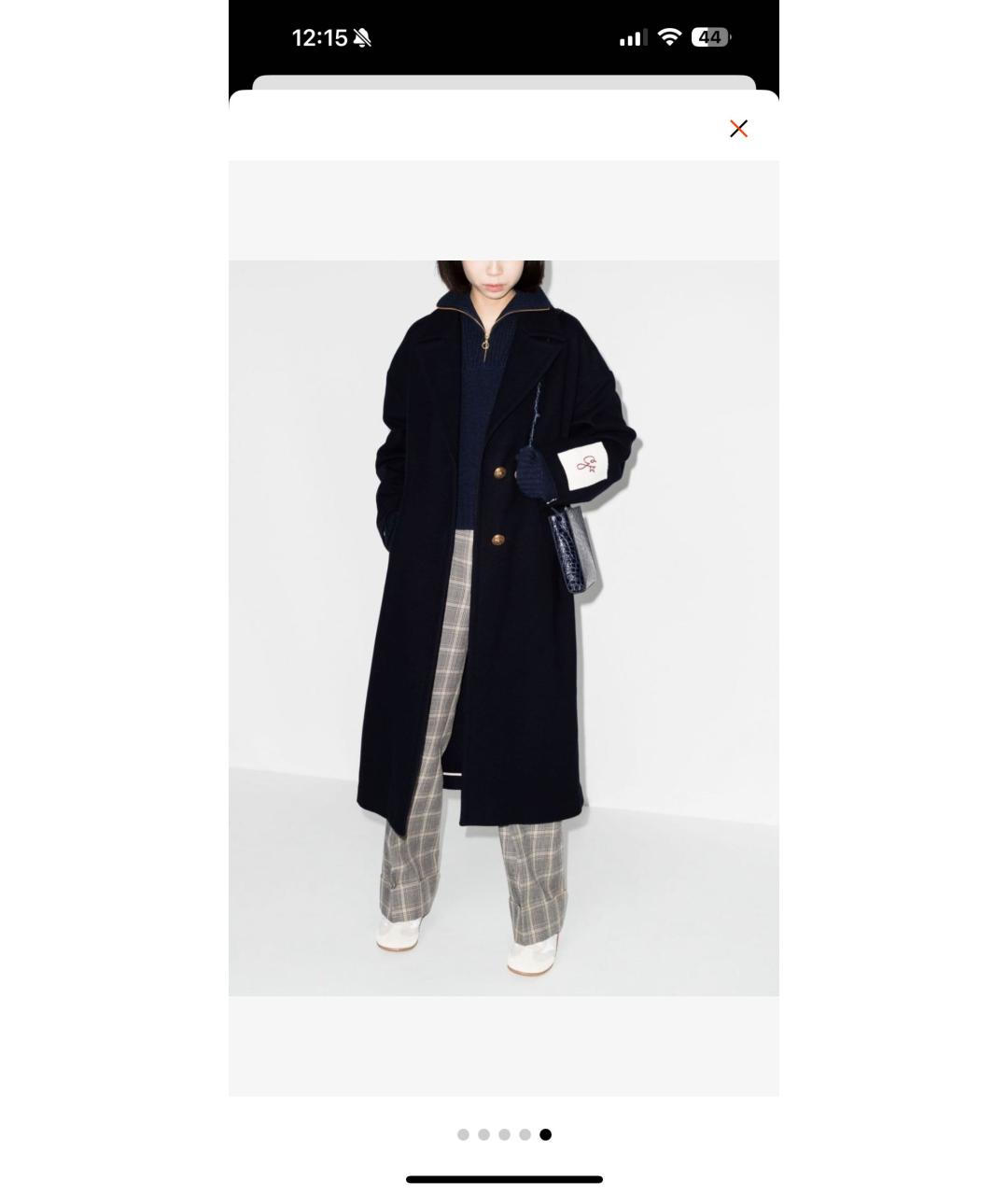 GOLDEN GOOSE DELUXE BRAND Синее шерстяное пальто, фото 5