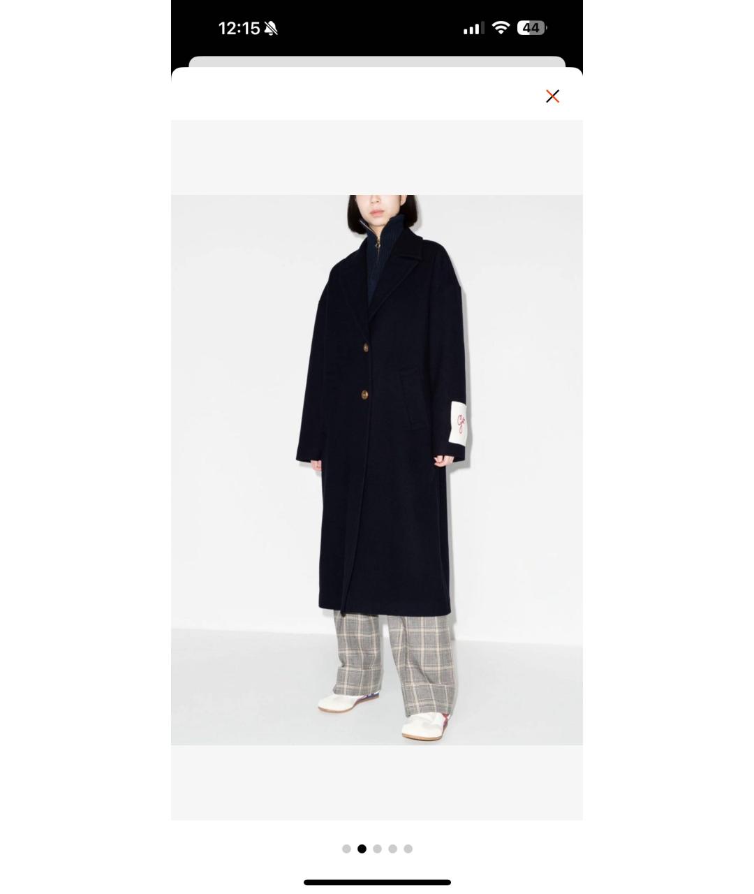 GOLDEN GOOSE DELUXE BRAND Синее шерстяное пальто, фото 7
