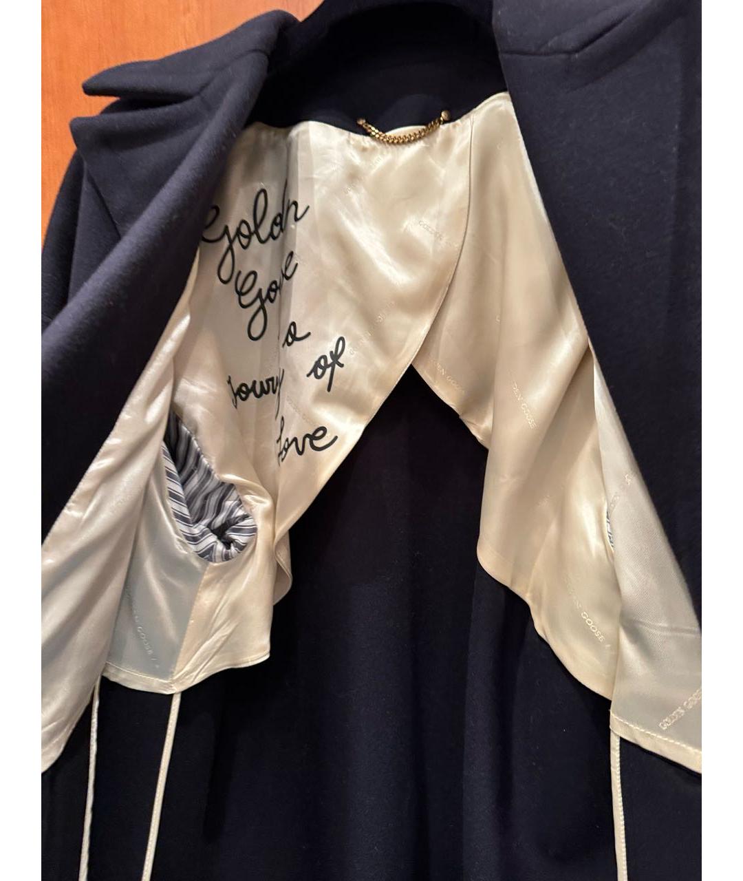 GOLDEN GOOSE DELUXE BRAND Синее шерстяное пальто, фото 7