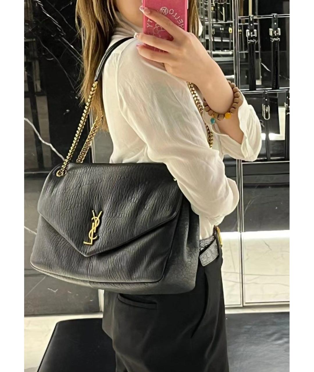 SAINT LAURENT Черная кожаная сумка через плечо, фото 7