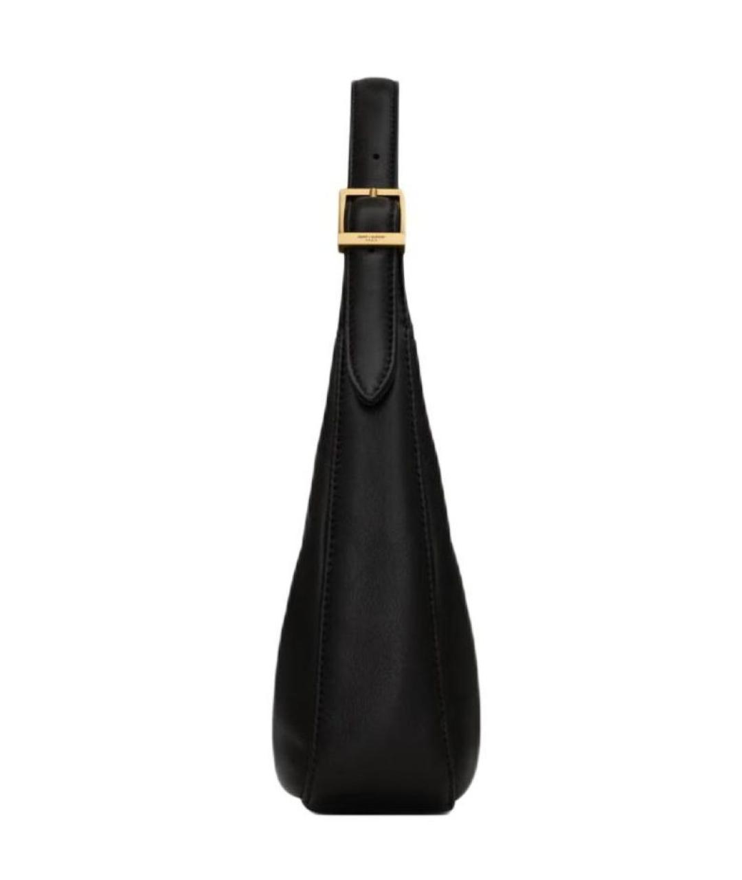SAINT LAURENT Черная кожаная сумка с короткими ручками, фото 3
