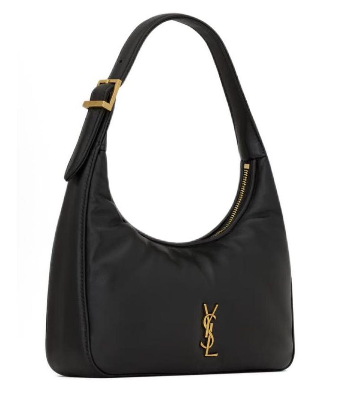 SAINT LAURENT Черная кожаная сумка с короткими ручками, фото 2