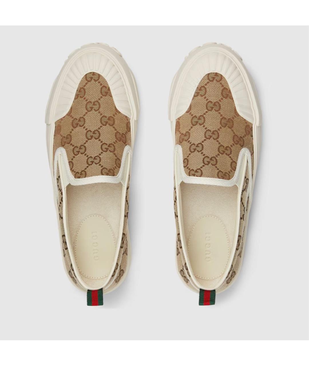 GUCCI Бежевые слипоны, фото 5