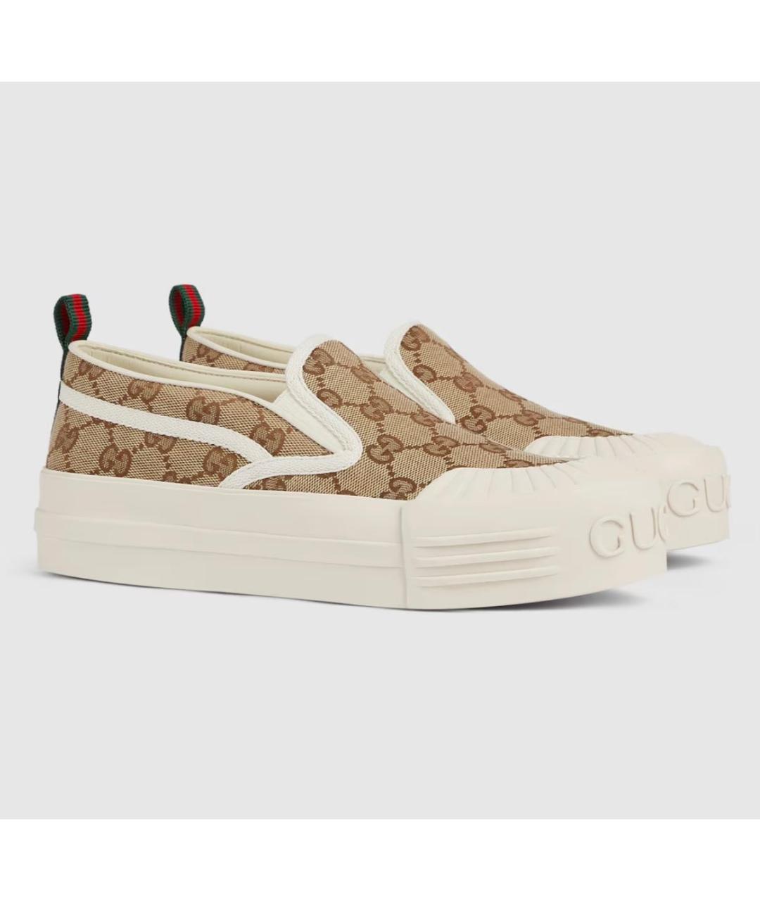GUCCI Бежевые слипоны, фото 2